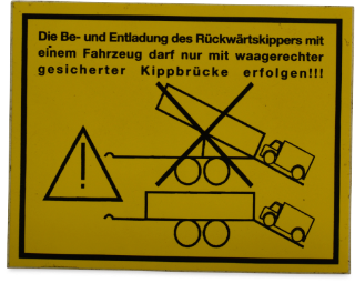 Aufkleber: Die Be. -und Entladung des Rückwärtskippers