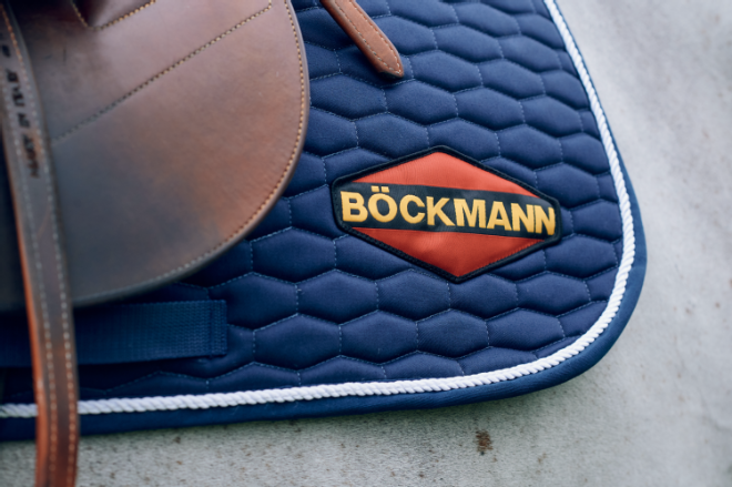 Saddle pad eventing in blue