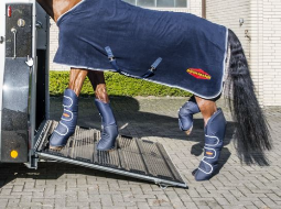 Flap mat for rear flap of horse trailer