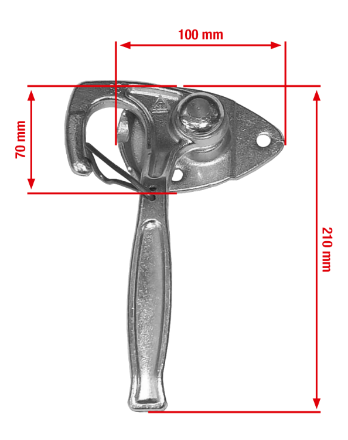 Winkelhebelverschluss für Pferdeanhänger, links