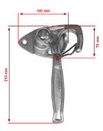 Angled lever lock for horse trailers, right