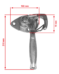 Angled lever lock for horse trailers, right