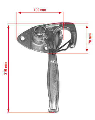 Angled lever lock for horse trailers, right