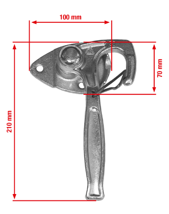 Angled lever lock for horse trailers, right