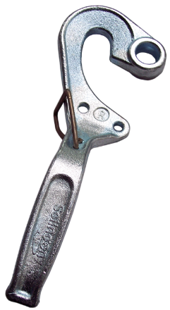 Pendulum lever lock with spring safety catch, right