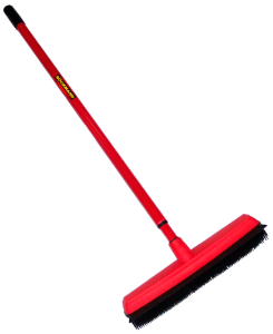 Rubber broom with telescopic handle red