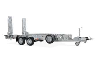 Bouwmachine-Transporter . opklapbare oprijrails
