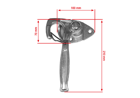 Angled lever lock for horse trailers, left