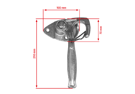 Angled lever lock for horse trailers, right